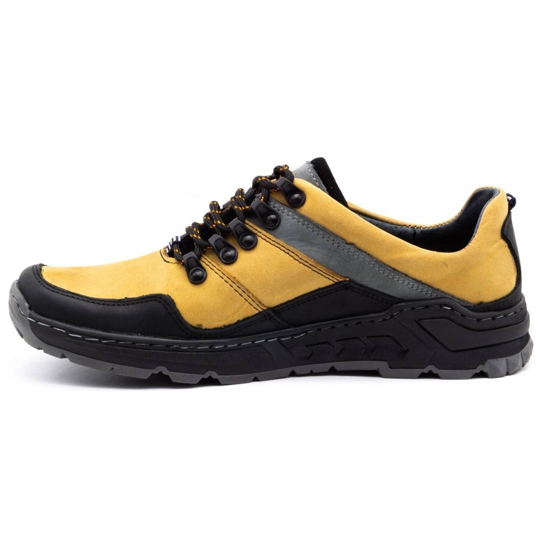 Olivier Scarpe da trekking da uomo in pelle 292GT gialle giallo 1