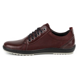 Kampol Scarpe casual da uomo in pelle 61KAM bordeaux rosso 1