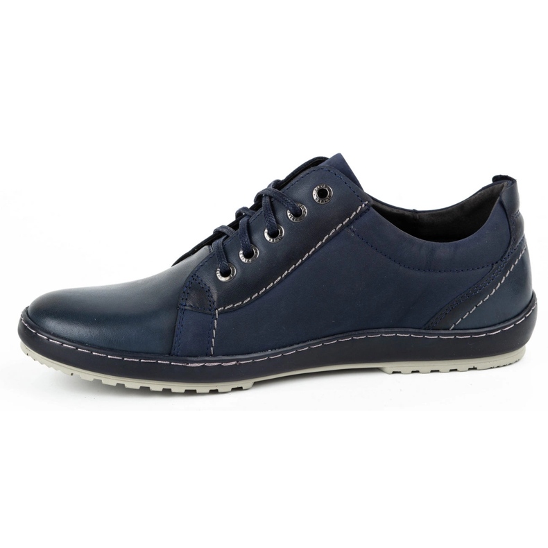 Kampol Scarpe casual da uomo in pelle 61KAM blu navy 1