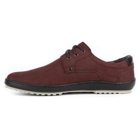 Kampol Scarpe casual da uomo in pelle 24KAM bordeaux rosso 1