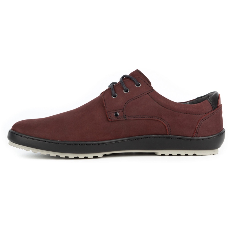 Kampol Scarpe casual da uomo in pelle 24KAM bordeaux rosso 1