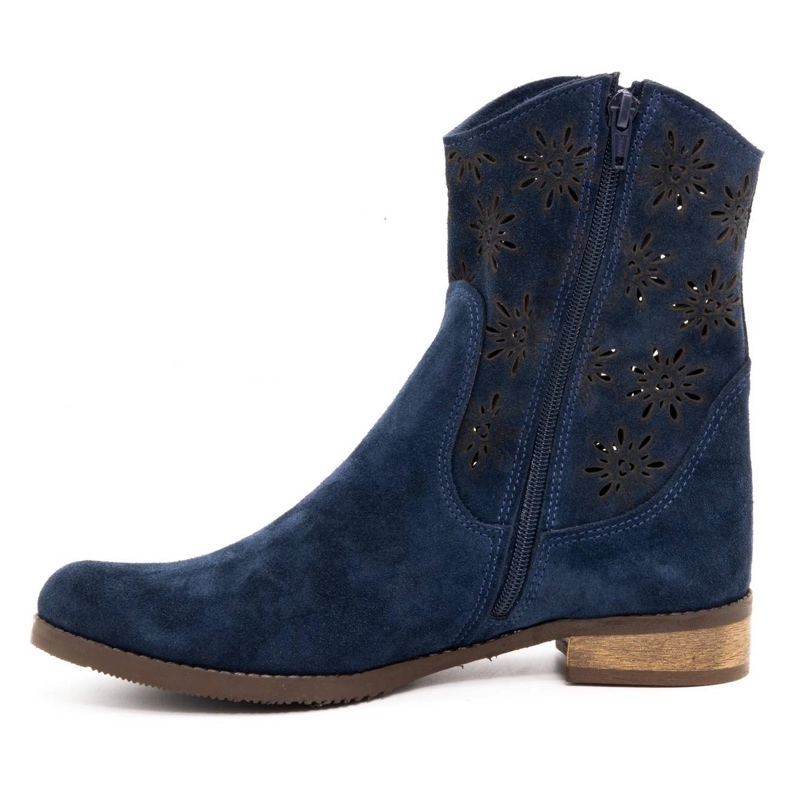Olivier Comodi stivali Janet traforati blu navy 1
