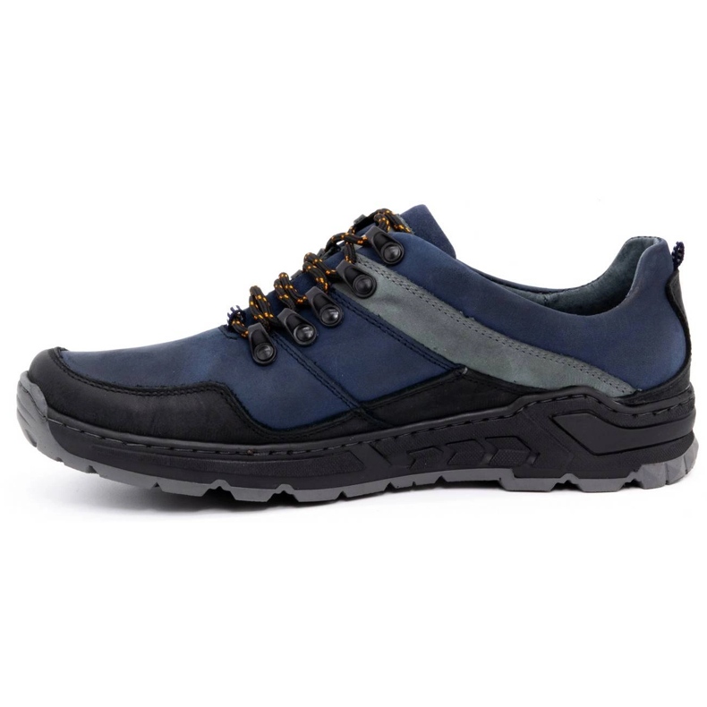 Olivier Scarpe da trekking da uomo in pelle 292GT blu navy 1