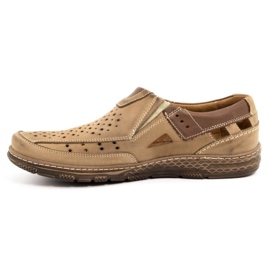 Olivier Mocassini da uomo in pelle marrone 893MP beige 1