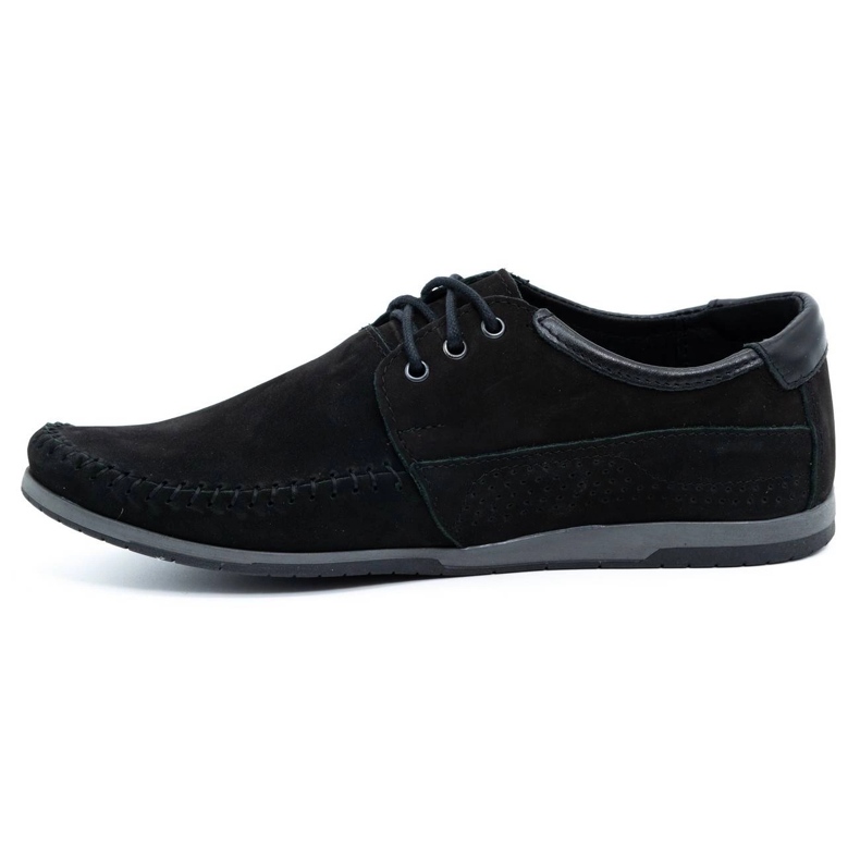 KOMODO Scarpe Mocassini da uomo in pelle 875 nabuk nero 1