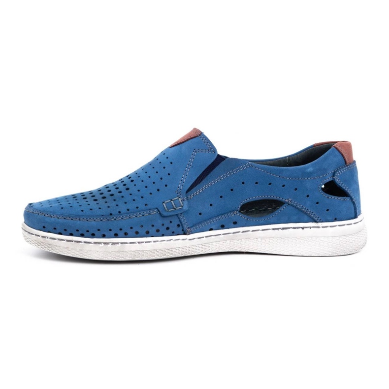 Olivier Scarpe da uomo mocassini in pelle 937MP blu 1