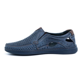 Olivier Scarpe da uomo mocassini in pelle 937MP blu navy 1
