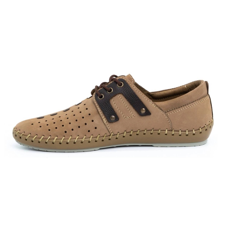 Olivier Scarpe estive da uomo in pelle 882LMA beige 1