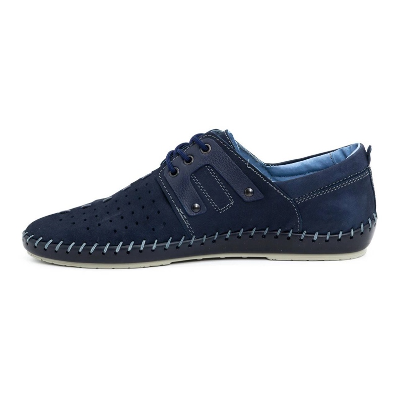 Olivier Scarpe estive da uomo in pelle 882LMA blu navy 1