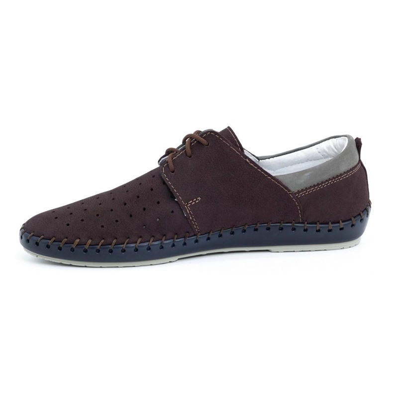 Olivier Scarpe estive da uomo in pelle 744LMA bordeaux multicolore 1