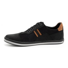 Polbut Scarpe casual da uomo 1801P nero nabuk / cammello 1