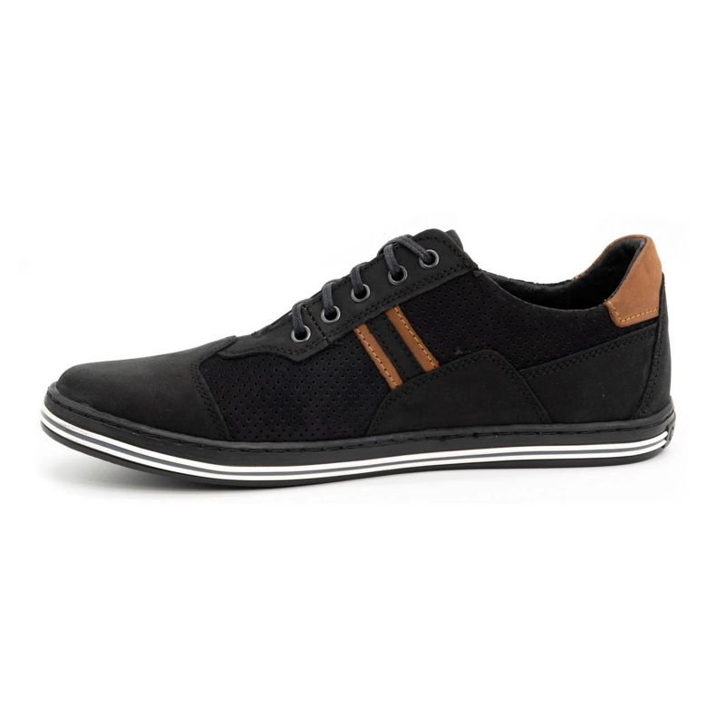 Polbut Scarpe casual da uomo 1801P nero nabuk / cammello 1