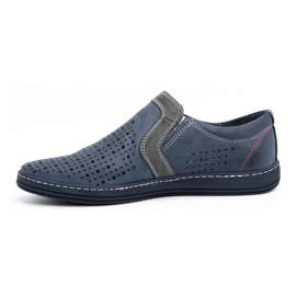 Olivier Scarpe da uomo in pelle per l'estate 713MP blu navy 1