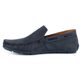 Olivier Mocassini da uomo in pelle 085KNT blu navy 1