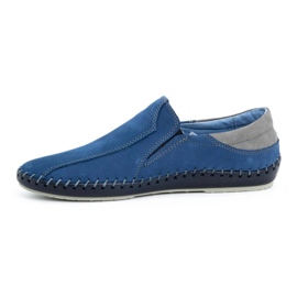 Olivier Scarpe da uomo mocassini in pelle 936MA blu 1