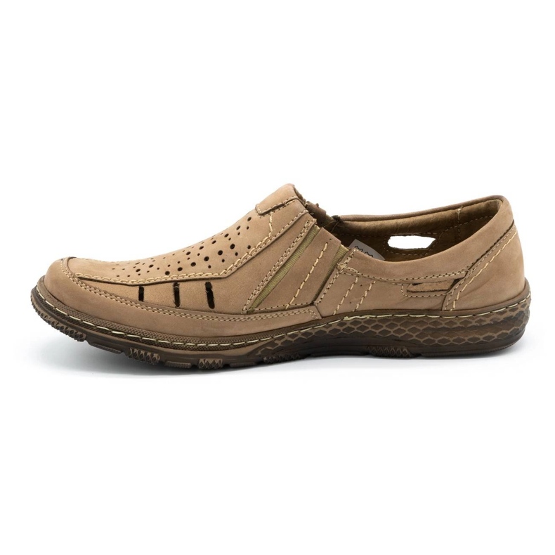 Olivier Mocassini da uomo in pelle per l'estate 492MA beige 1
