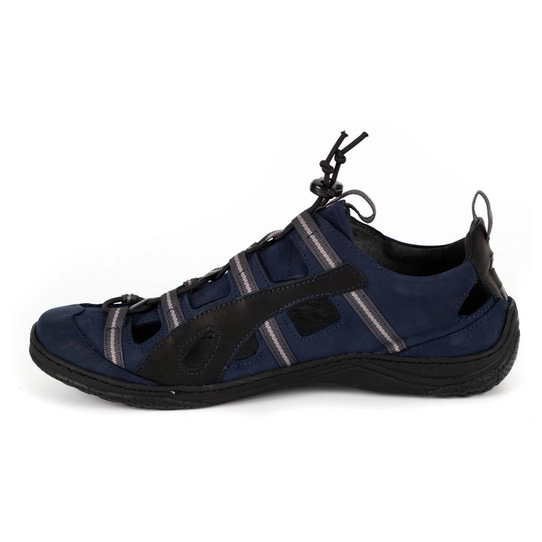Kampol Scarpe traforate da uomo in pelle 26KAM blu navy 1