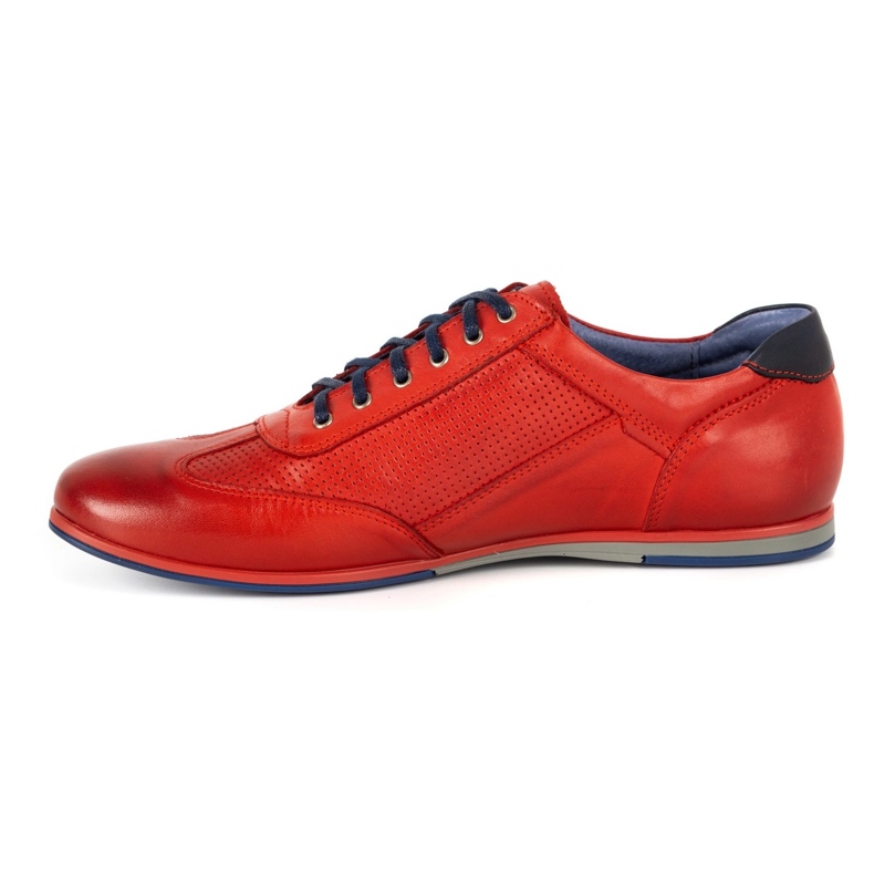 Kampol Scarpe casual da uomo in pelle 64/39 rosse rosso 1
