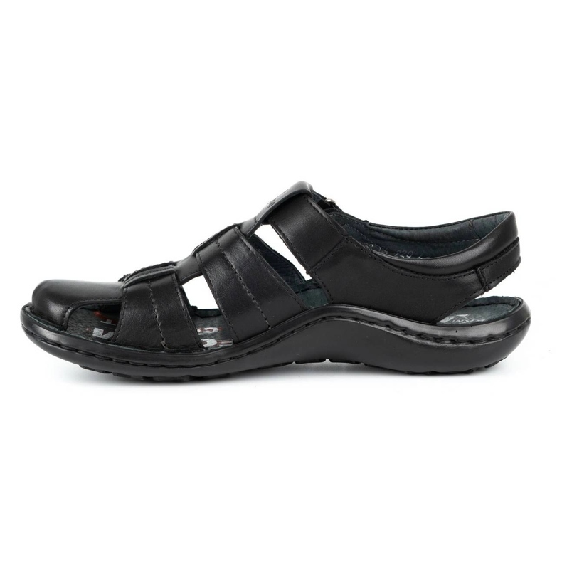 Kampol Sandali da uomo in pelle 220KAM neri nero 1