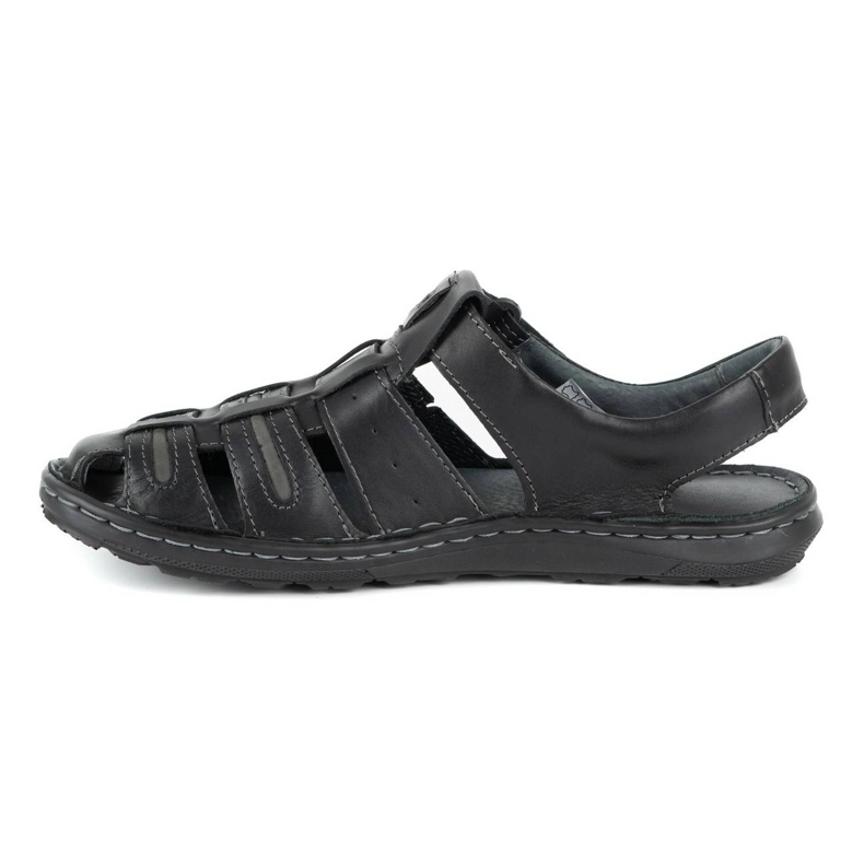 Olivier Sandali estivi da uomo in pelle 230MA nero 1