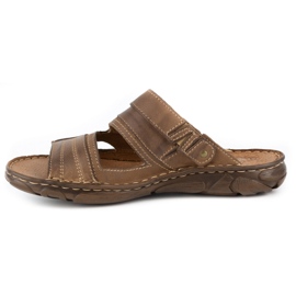 Olivier Ciabatte da uomo in pelle marrone 460MP beige 1