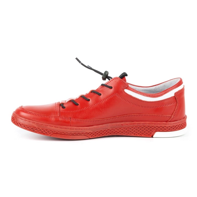 Polbut Scarpe casual da uomo in pelle K22N rosse con parte inferiore rossa rosso 1