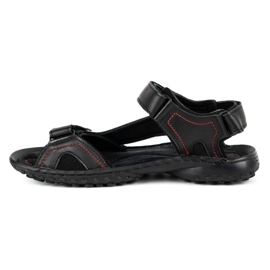 ŁUKPOL Sandali neri da uomo in pelle 832 nero 1