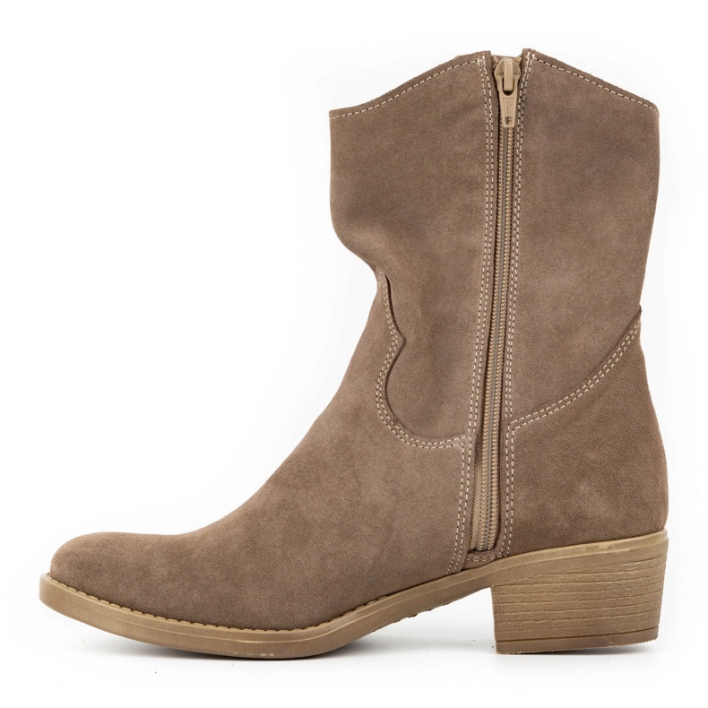Olivier Stivali da donna Angela marrone con tacco alto traforato beige 1