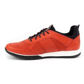 Polbut Scarpe casual da uomo in pelle 2111P rosse rosso 1
