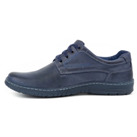 KOMODO Scarpe casual da uomo in pelle 921K blu navy 1