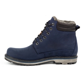 Kampol Stivali invernali da uomo in pelle 128KAM blu navy 1