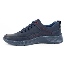 KOMODO Scarpa da uomo Sport 922K in pelle blu navy 1
