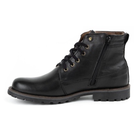 Olivier Stivali invernali da uomo in pelle 754 neri nero 1