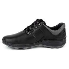 Olivier Scarpe da trekking da uomo in pelle 890MA nere nero 1
