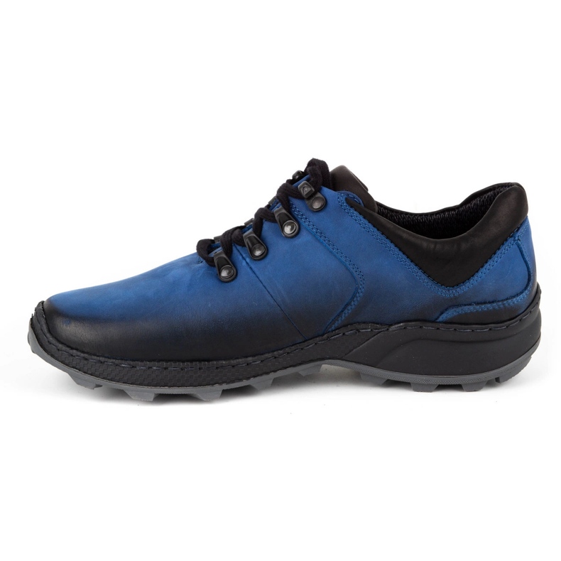 Olivier Scarpe da trekking in pelle da uomo 890MA blu 1