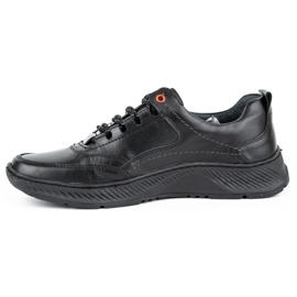 KOMODO Scarpa da uomo Sport 922K in pelle nera nero 1