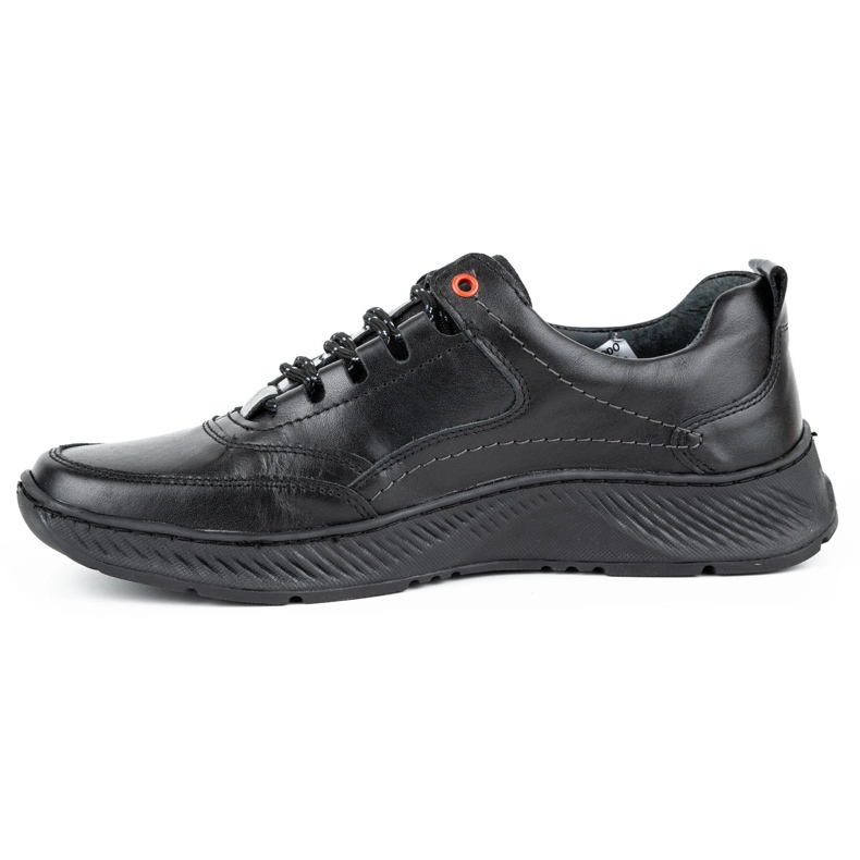 KOMODO Scarpa da uomo Sport 922K in pelle nera nero 1