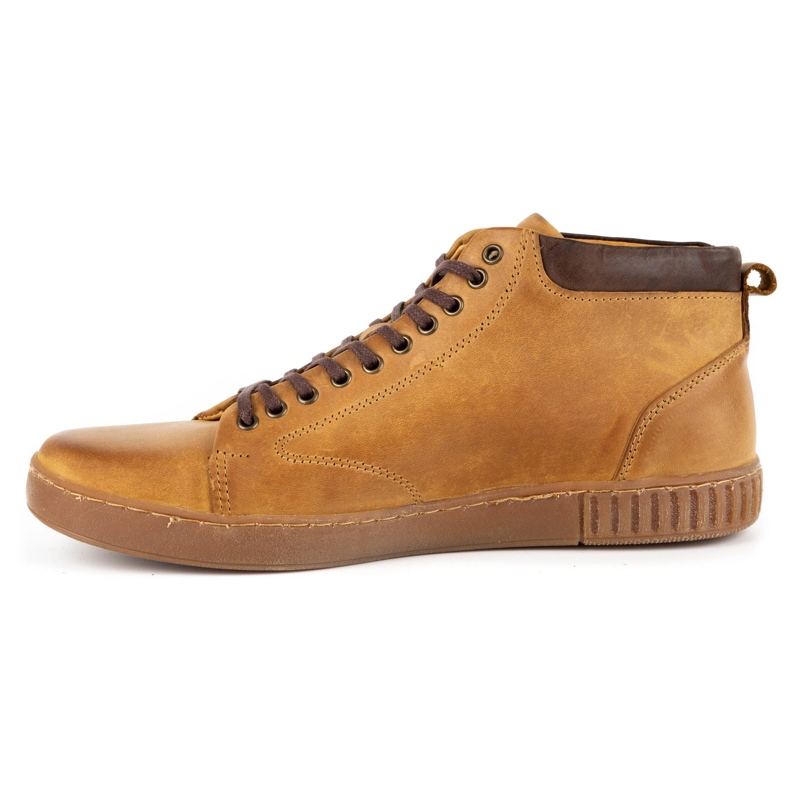 Polbut Scarpe creepers da uomo in pelle 2108sw rosse arancia 1