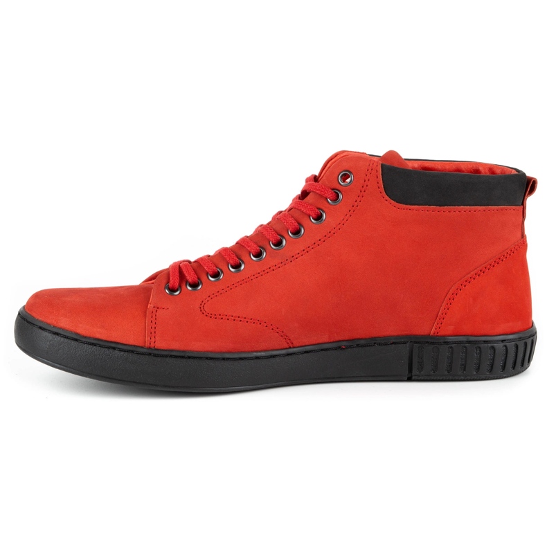 Polbut Scarpe creepers da uomo in pelle 2108sw rosse rosso 1