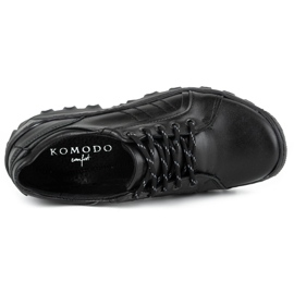 KOMODO Scarpe da trekking da uomo in pelle 636 nere nero 1