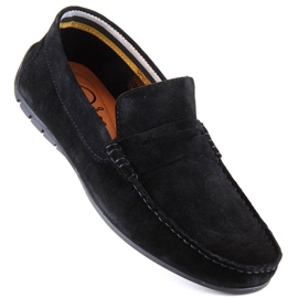 Mocassini in pelle con scarpe Filippo M MP921 PAW442A in camoscio nero 1