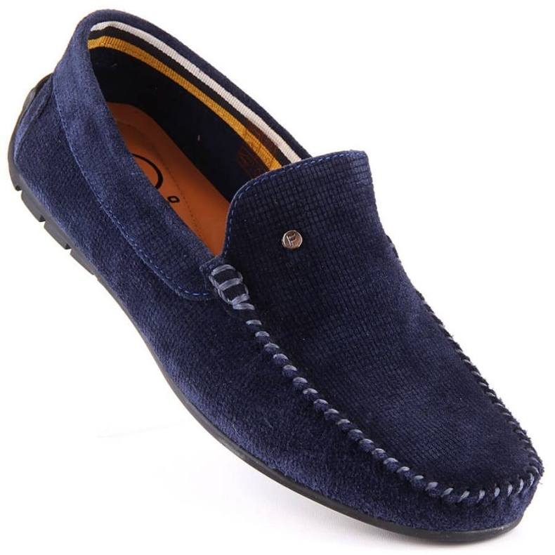 Mocassini in pelle con scarpe Filippo M MP923 in camoscio blu 1