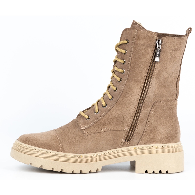 WASAK Stivaletti stringati invernali da donna in pelle 0640 beige 2