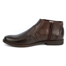 Olivier Stivali invernali in pelle da uomo Stivali Jodhpur 903KZ marrone 1