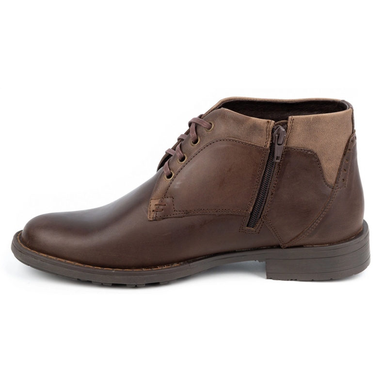 Polbut Scarpa invernale da uomo in pelle J43S marrone beige 1