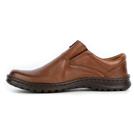 Kampol Slip-on da uomo in pelle 12KAM marrone chiaro 1