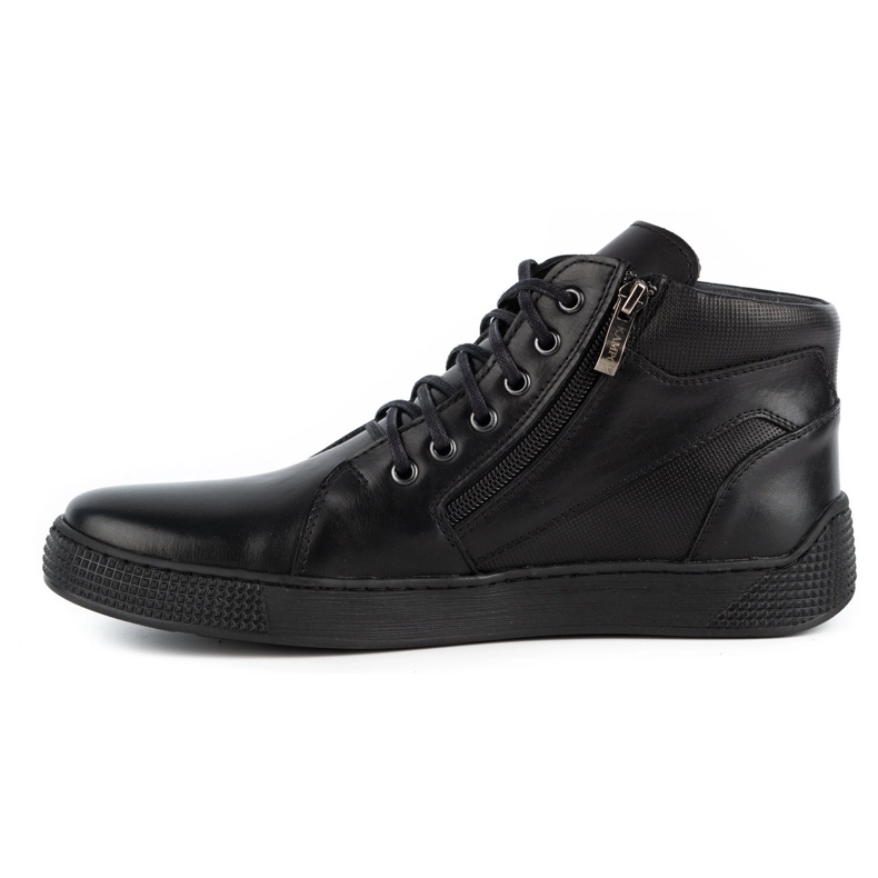Kampol Sneakers da uomo in pelle 120SW nere nero 1