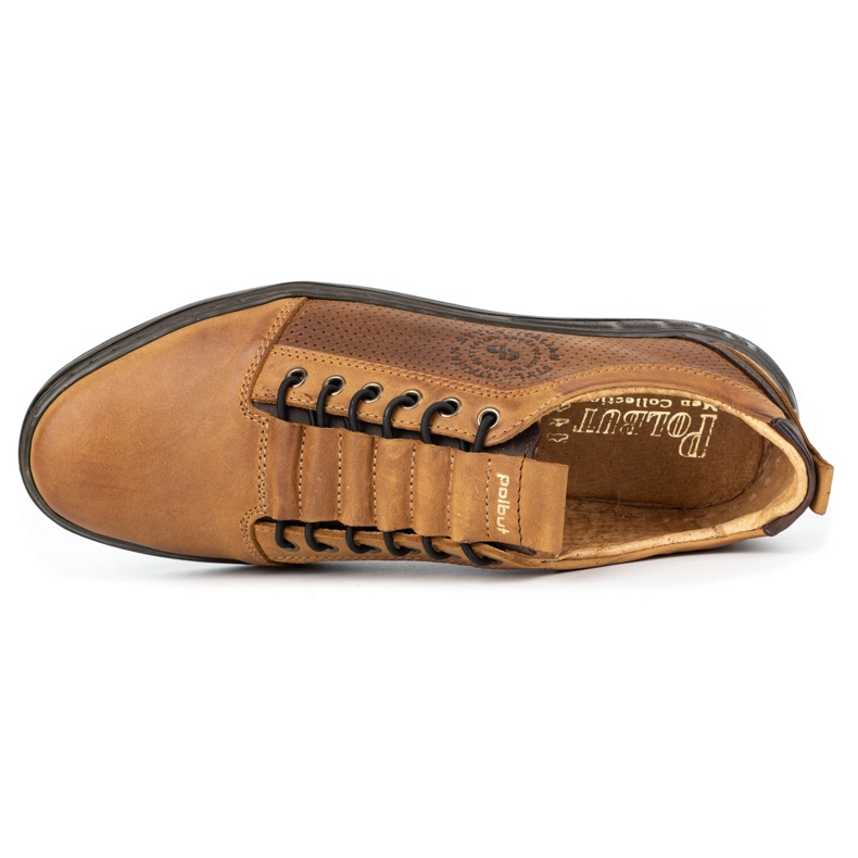 Polbut Scarpe casual da uomo in pelle 2121p rosse marrone 1
