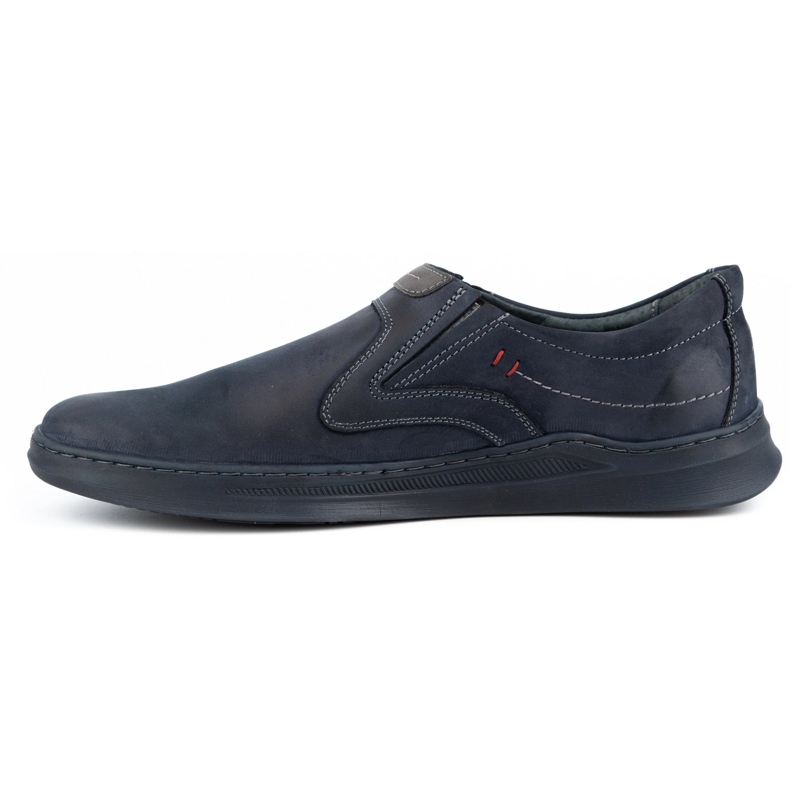 Olivier Scarpe slip-on casual in pelle da uomo 284GT blu navy 1