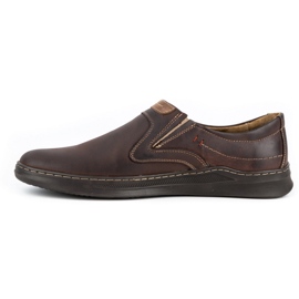 Olivier Scarpa da uomo casual slip-on in pelle 284GT marrone 1